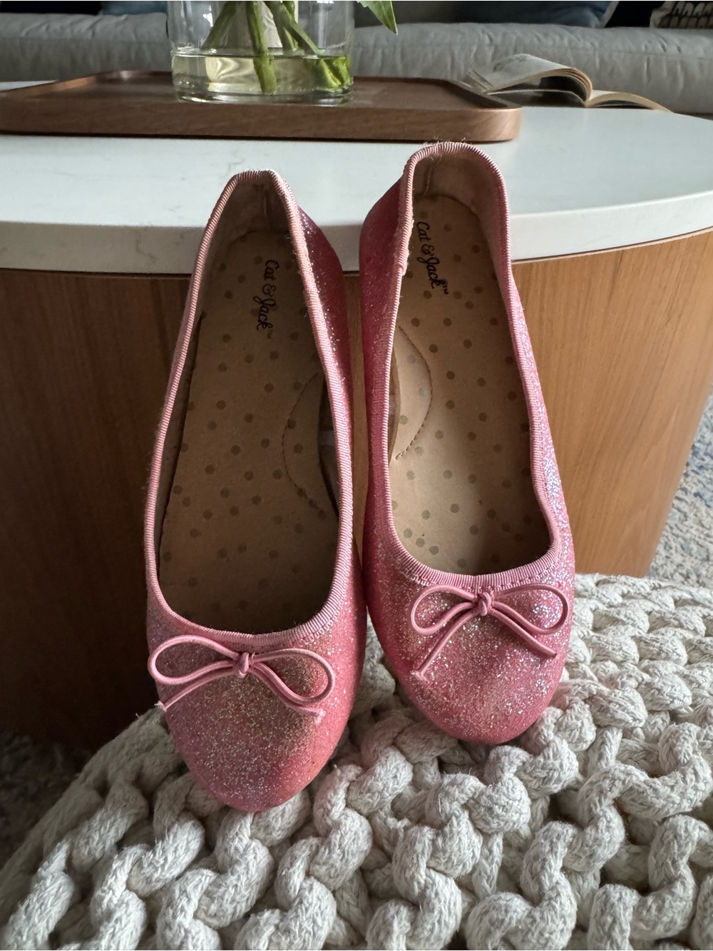 Cat & Jack Pink Glitter Ballet Flats